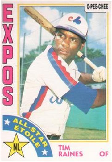 1984 O-Pee-Chee Baseball Cards 390     Tim Raines AS